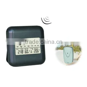 Mini Cheap Desktop Wireless Indoor Outdoor Weather Station With LCD Alarm Clock Meets CE and RoHS Quality Choice thumbnail-1