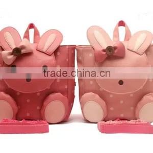 Korea Brand PU Material Little Rabbit Pattern Anti-lost Children Backpack Bag thumbnail-1