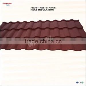 Wanael Milan 1340x420mm Sand Coated Steel Roofing Materials Spanish Red Color Roofing thumbnail-6