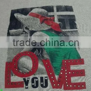Printing Love You Letter and Girl Figure of Women Sweater 9972# thumbnail-1