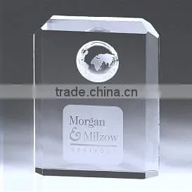 Wholesale Classical 3d Laser Engraved Crystal Globe Trophy Awards Cube With Custom Logo for Business Gift thumbnail-1