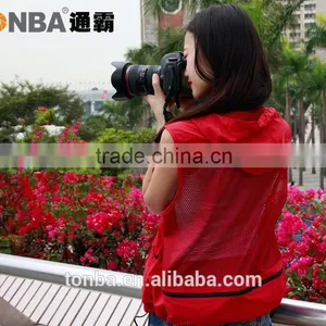 Customized Waterproof Nylon Potography Vest and Camera Vest Jacket-Red thumbnail-1