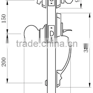 Best Seller Euro Standard Zinc Alloy Reversible Handle and Knob Mortise Gate Lock thumbnail-2