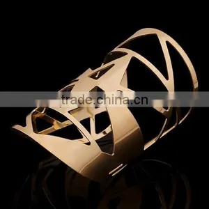 New Fashion Women Girl Jewelry Gold Plated Open Cuff Bangle Charm Bracelet thumbnail-3