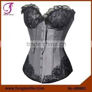 400802 Woman Satin Lace Slimming OverBust Sexy Tight Corset thumbnail-1