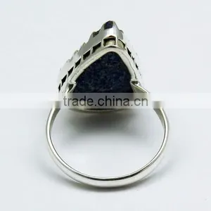 Forever !! Pear Shape Lapis Druzy 925 Sterling Silver Ring, Gemstone Silver Jewelry, Handmade Silver Jewelry thumbnail-5