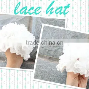 Whole Sale! Adorbale Baby Lace Hat ,Newborn Infant Baby Beanies Fancy White Lace Hat thumbnail-1