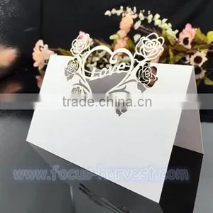 W31 Laser Wedding Card Place Card Love Flower Holder Table Seat Card for Wedding Quality Choice thumbnail-5
