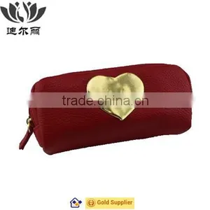 Promotional Red Leather Makeup Bag Pencile Case thumbnail-1