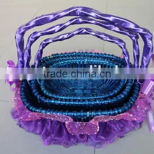 Oval Basket Lace Basket Willow Basket With Handle thumbnail-1