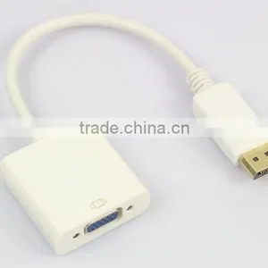 Displayport(M) to VGA(15-pin HD)(F) Adapter Cable 1ft Cabletolink White Color thumbnail-1