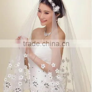Wedding Dresses Long Veil Patterns Online Shopping French Lace Bridal Veils thumbnail-6