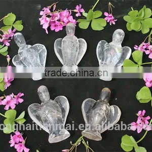 Wholesale Clear Quartz Crystal Angels Carving /Natural Energy Crystals Angel Figurine thumbnail-1