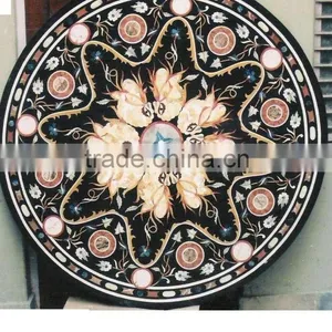 Marble Stone Inlaid Pietra Dura Coffee Table Top thumbnail-1