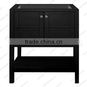 24" Wooden Bathroom Furniture Cabinet With Frame Mirror Bespresso Finish thumbnail-2