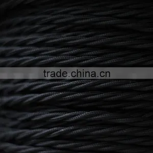 CE Cloth Covered Twisted Electrical Wire Vintage Fabric Braided Pendent Lamp Cord 2*0.75mm thumbnail-5