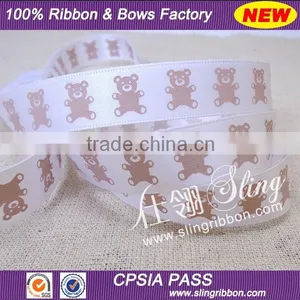 Wholesale 15mm Teddy Bear Printed Satin Ribbon thumbnail-2