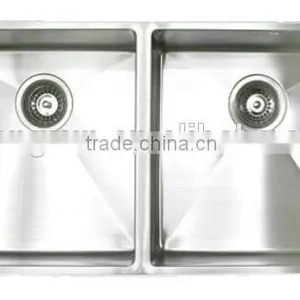 Hand Made Stainless Steel Double Bowls Kitchen Sink GR-Z8643-1 thumbnail-1