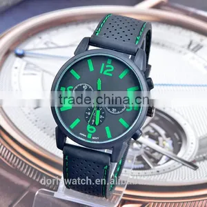 Black Dial Silicone Quartz Analog Water Resistant Shenzhen Sports Watches Men thumbnail-1