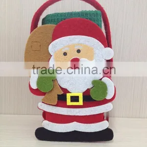 Green/red Santa Reindeer Felt Bags With Xmas Towel Gift Set thumbnail-1