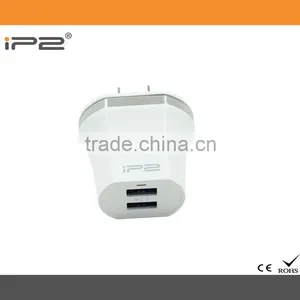 IP2 New Arrived Product 5V/2.1A High Quality Travel Charger Dual Micro USB Wall Charger ( US Plug) IP102 thumbnail-2