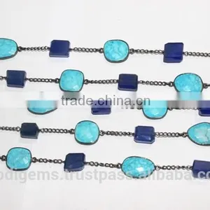 Blue Chalcedony Nuggets With Turquoise Fancy thumbnail-4