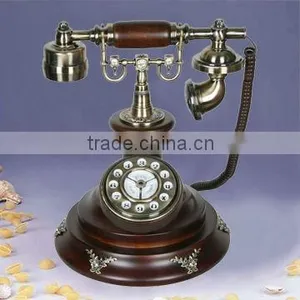 Decoration Wooden Retro Home Telephone thumbnail-1