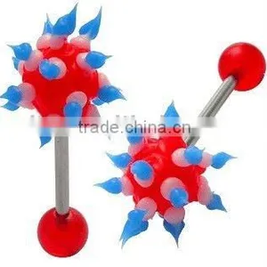 Silicone Ball Tongue Barbell Ring Yiwu Zelin Body Piercing Jewelry thumbnail-1
