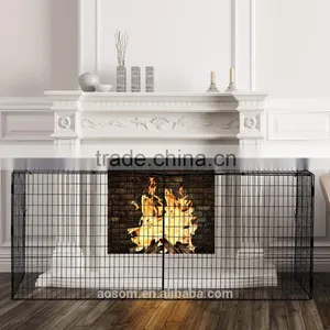 Homcom Black Extendable Fireguard Screen thumbnail-1