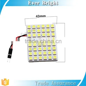 Festoon (C5W)/T10 Led Car Roof Light 5050 48SMD Led Lamp 12v Square Led Panel Light Ceiling thumbnail-3