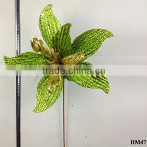 Artificial FlowersLeaves Glitter Pearl Christmas Decoration thumbnail-1