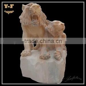 Life Size Natural Stone Marble Lion Statue thumbnail-1