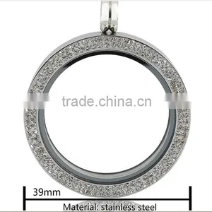 Stainless Steel Round Shape Floating Locket Charm thumbnail-2