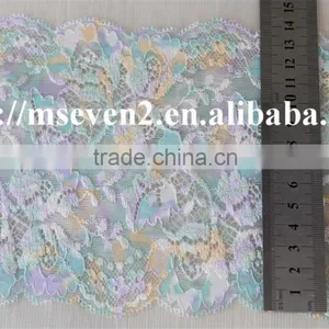 Beautiful Colorful African Lace Trimming Elastic Tulle Fabric 100% Nylon Lace thumbnail-6