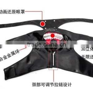 Hot Sale PU Anime Mask With Zipper Black Tokyo Ghoul Cosplay thumbnail-2