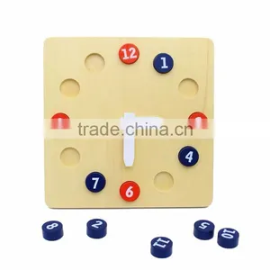 Educational Wooden Toy Professional Montessori Material Basswood Activity Clock thumbnail-1