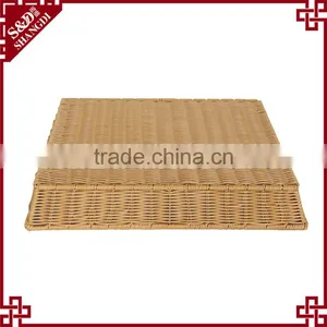 Functional Washable Plastic Wicker Rattan Display Basket for Fruit Storage thumbnail-4