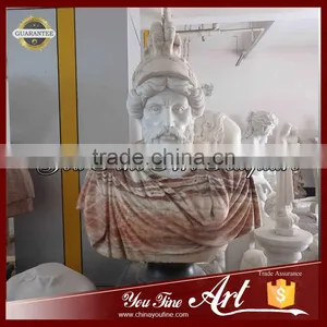 Life Size Marble Warrior Head Bust Statue thumbnail-1