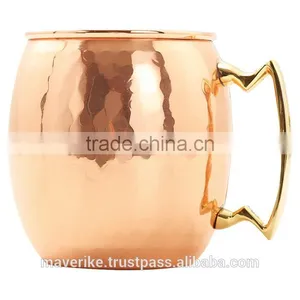 16 oz Solid Copper Moscow Mule Mug /Copper Moscow Mule Mugs With Riveted Handle thumbnail-2