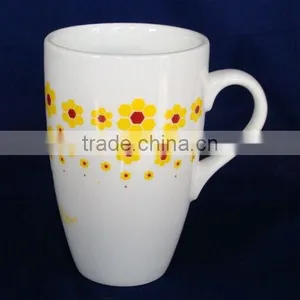 400ml Porcelain Coffee Mug With Handle Porcelain Tea Mug With Flower Printing Decal Printing Mug With Handle thumbnail-1