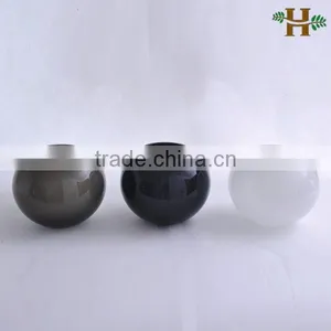 Hand Blown White Round Glass Vases for Wedding Decoration Centerpieces, White Round Glass Bowl Vase thumbnail-4