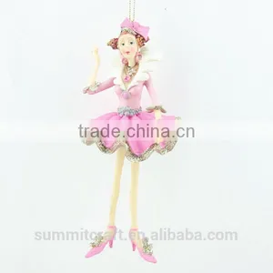Best Selling Christmas Ornament Items Resin Christmas Lady Figurines thumbnail-5