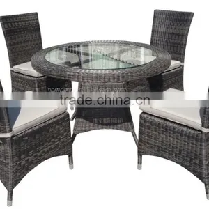 Outdoor Furniture Rattan Dining Table Set of 5pcs thumbnail-1