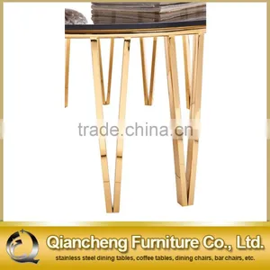Fancy Black Glass Champagne Gold Coffee Table for Hotel thumbnail-2