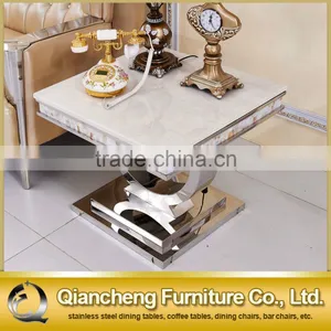 Metal Movable Marble Top Side Table thumbnail-3