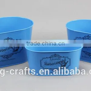 New Style Lavender Design Oval Metal Flower Base Pot for Garden thumbnail-3