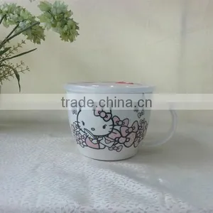Porcelain&Ceramic Salad Bowl With Handel Plastic Lid thumbnail-1