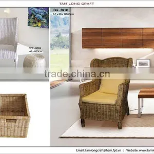 RATTAN ARM CHAIR, NATURAL RATTAN IN DOOR FURNITURE thumbnail-1