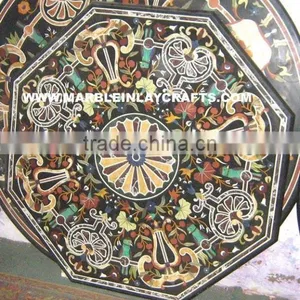 Octagonal Marble Pietra Dura Dining Table Top thumbnail-1