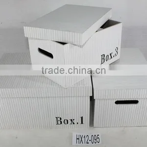 Rectangular Bamboo Storage Basket With Lid S/3 thumbnail-1